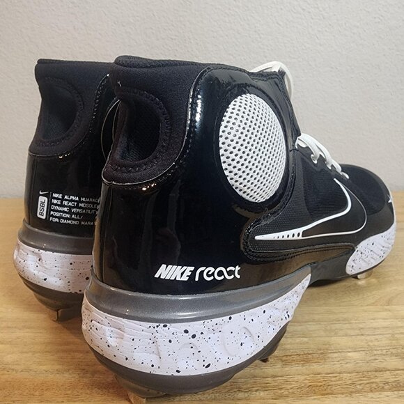 Nike Alpha Huarache Elite 3 Mid React Metal Baseball Cleats Mens 15 CK0745-011 - Picture 2 of 16